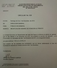 Modificaci&oacute;n horario de atenci&oacute;n al p&uacute;blico