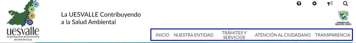 Imagen menu de navegacion portal web uesvalle