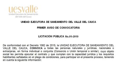 Primer aviso de convocatoria