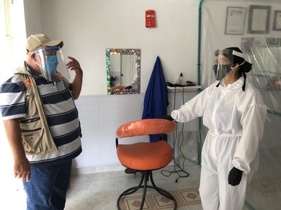 UESVALLE brinda educación sanitaria en protocolos de bioseguridad por reapertura de peluquerías